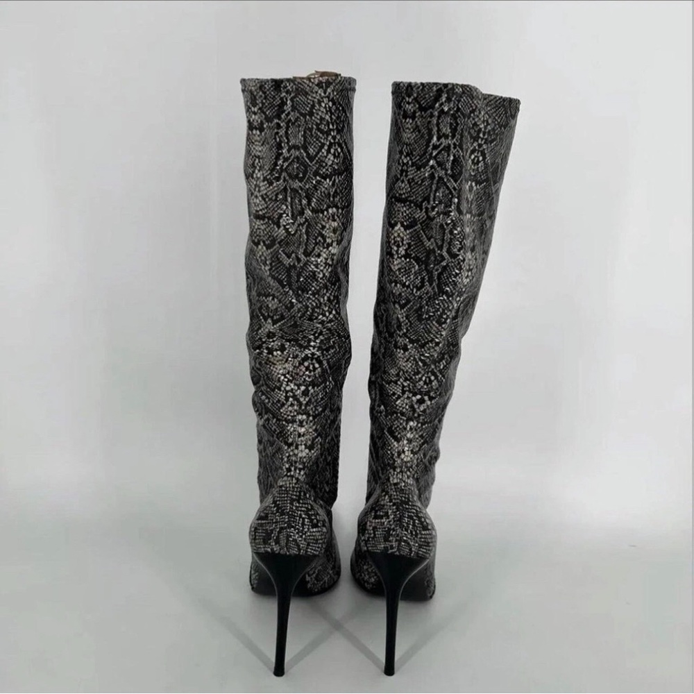 Casadei 90s Leather Python Snakeskin Square-toe S… - image 5